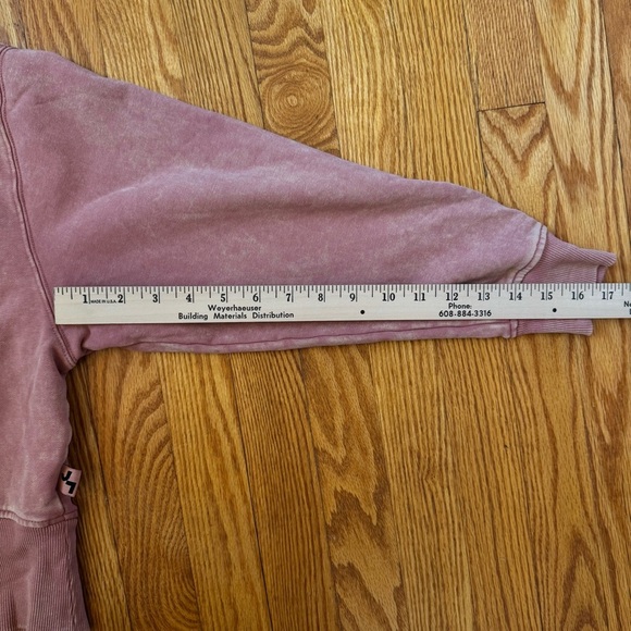 JoyLab Women’s Salmon Pink Cropped Crewneck Bleach Spattered Sweater Size XS - Picture 11 of 11